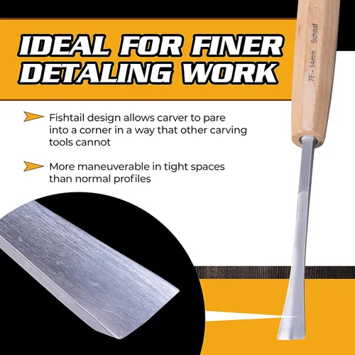 Vista 3 de Schaaf Wood Carving Tools Juego de cinceles de madera de 4 piezas, cola de Juego de cola de pez de 4 piezas