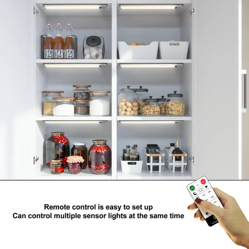Vista 7 de HL Iluminación para debajo del gabinete, luz LED con sensor de movimiento para interiores, luces recargables de armario inalámbricas, magnéticas