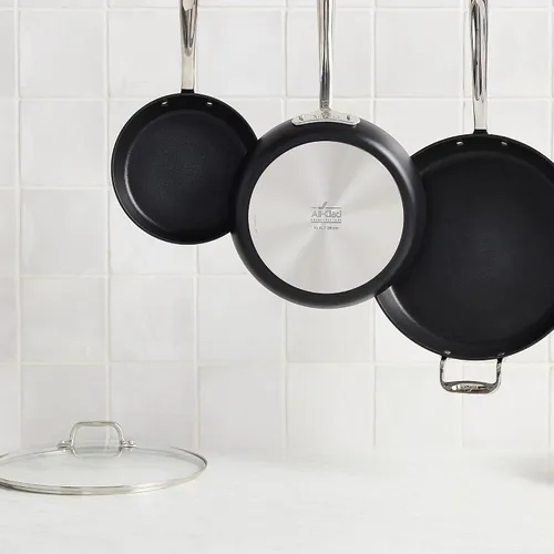 Vista 11 de All-Clad HA1 Expert - Utensilios de cocina, antiadherentes de 2 piezas con tapas, 10 y 12 pulgadas