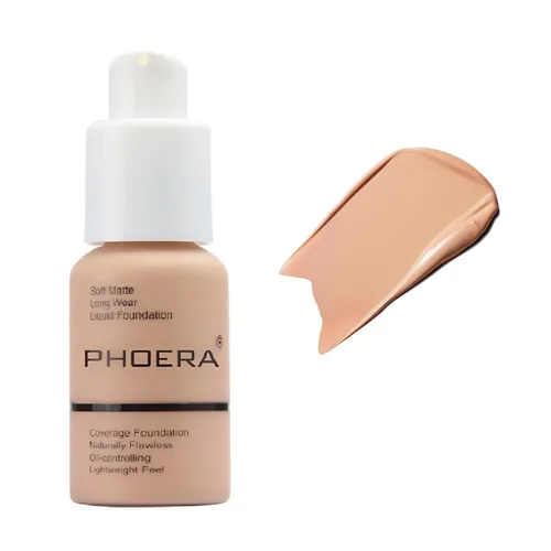 Vista 14 de PHOERA - Base de maquillaje mate, corrector de control de aceite, maquillaje impermeable de larga duración, base de cobertura completa