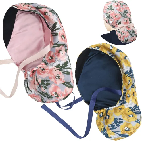 Vista 12 de Scrub Caps for Women Surgical Caps Nurse Hat Functional Ponytail Holder for Long Hair Single or Satin-Lined