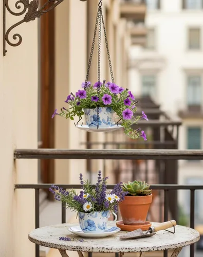 Vista 5 de TEATALK Macetas colgantes para plantas de interior, maceta colgante de 6.3 pulgadas con cadena, cestas colgantes para plantas al aire libre, macetas