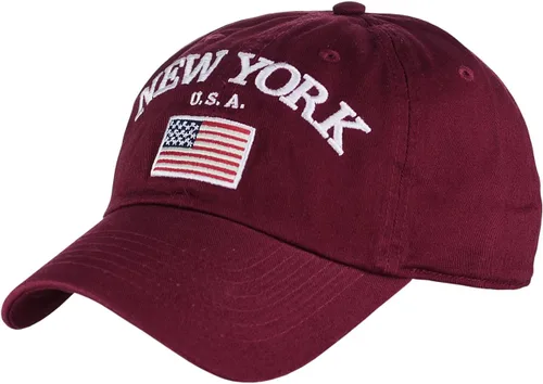 Vista 5 de NYFASHION101 Gorra ajustable de perfil bajo bordada con la bandera de Nueva York EE. UU Negro