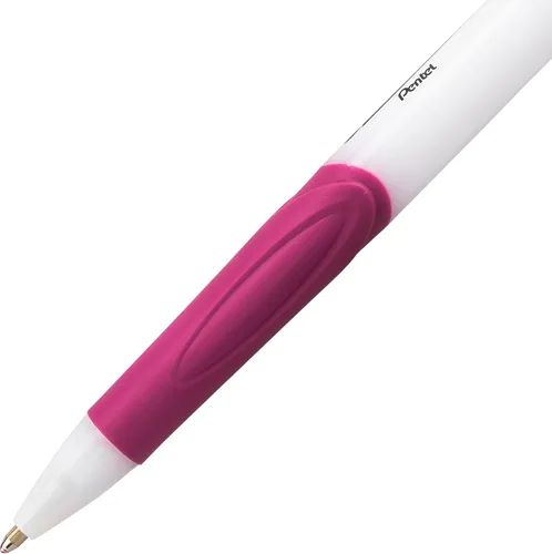 Vista 4 de Bolígrafo Pentel GlideWrite con tinta TechniFlo, (1.0mm) línea media, tinta burdeos, caja de 12 (BX910-BG)