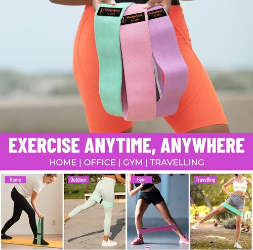 Vista 3 de Bandas de resistencia: bandas de entrenamiento de primera calidad para mujeres y hombres, juego de 3 bandas elásticas para glúteos, piernas, pilates