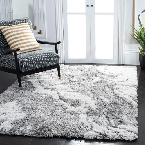 Vista 19 de SAFAVIEH Horizon Shag Collection - Alfombra decorativa, 2 x 3 pies, gris y azul, no desprende pelusa y de fácil cuidado, 2 pulgadas de grosor, ideal