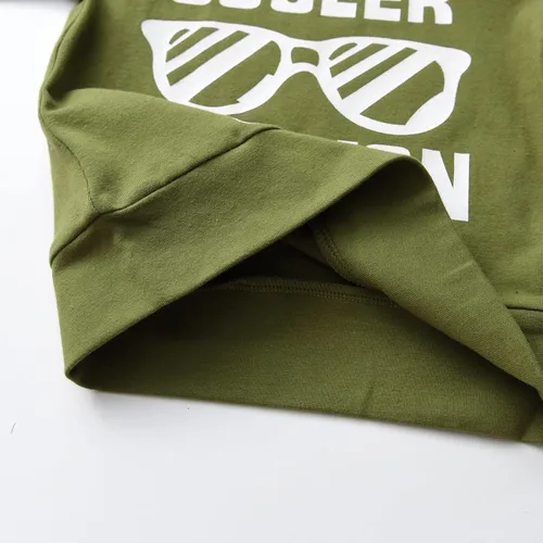 Vista 4 de Eghunooy Conjunto de ropa para bebés y niños pequeños con letras impresas