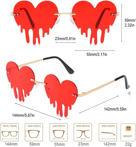 Vista 6 de Lentes de sol con llama de fuego caliente, sin montura, con forma de diablo, para fiesta, graduación, Halloween, accesorios de disfraz para mujeres