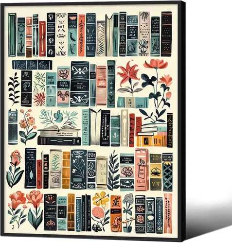 Vista 18 de Haitunone Arte de Pared de Lectura Femenina Victoriana Academia Oscura Libros Melancólicos Póster Pintura al Óleo Antigua Impresiones en Lienzo