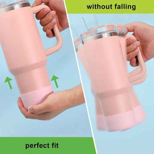 Vista 2 de 2 fundas de silicona para botas de ajuste perfecto para vaso Stanley de 40 onzas con asa y botella de agua Iceflow de 20 30 onzas, accesorios