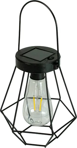 Vista 3 de Northlight Linterna solar colgante al aire libre geométrica negra de 7.5 pulgadas con mango