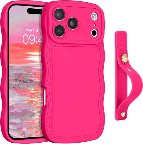 Vista 35 de GUAGUA Funda para iPhone SE 2022/2020, Funda para Teléfono iPhone 7/8 Diseño Lindo de Forma de Onda Rizada TPU Suave con Correa de Muñeca Soporte