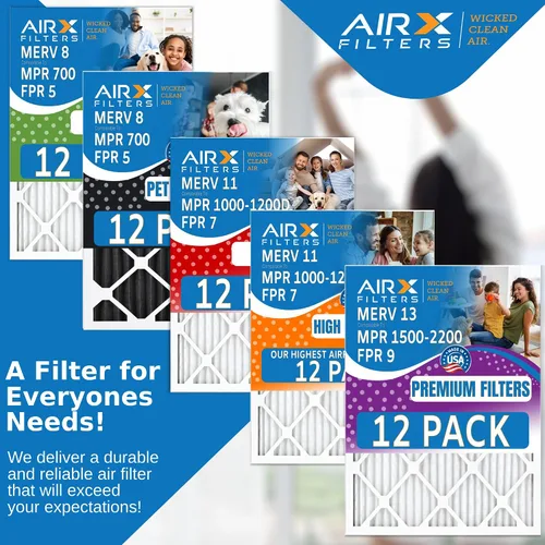 Vista 5 de Filtro de aire de 10 x 10 x 1 pulgadas con clasificación MERV 8, paquete de 12 filtros de horno comparables a MPR 700 y FPR 5, fabricado en Estados