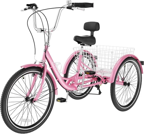 Vista 9 de LILYPELLE Adult Tricycle 7 Speed, 3 Wheel Bike Adult, 20/24/26 inch Wheels Cruiser Bikes with Cargo Basket for Seniors, Women, Men
