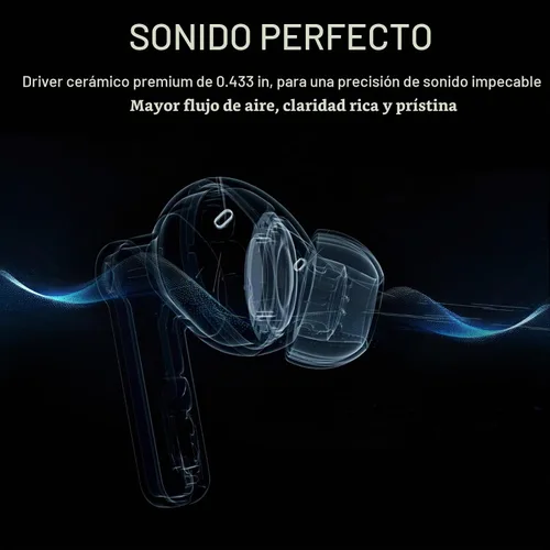 Vista 6 de Nothing Auriculares inalámbricos Bluetooth, auriculares híbridos ANC inteligentes de 45 dB, aumento de graves profundos de 0.433 in, audio de alta