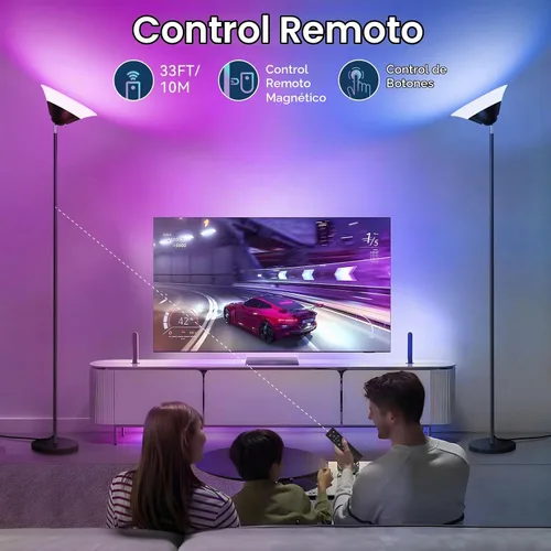 Vista 4 de SIBRILLE Lámpara de pie RGB Torchiere, lámpara de pie LED regulable de 30 W con control remoto, cambio de color, luz de esquina de 72 pulgadas
