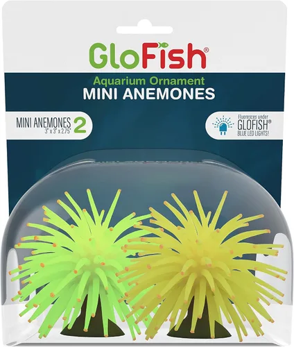 Vista 6 de GloFish Adorno de anémona, adorno detallado de acuario, verde grande, crea un efecto brillante (paquete de 1)