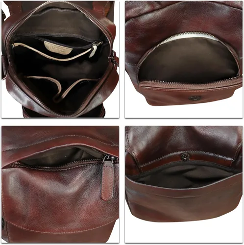 Vista 7 de IVTG Bolso de mensajero de cuero genuino para hombre, bolso de hombro cruzado, bolso casual para el trabajo, negocios, diario
