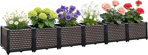 Vista 13 de [Usado] Macetas grandes para plantas al aire libre, maceta de 14 pulgadas de alto, camas elevadas para jardinería, riego automático, maceta elevada