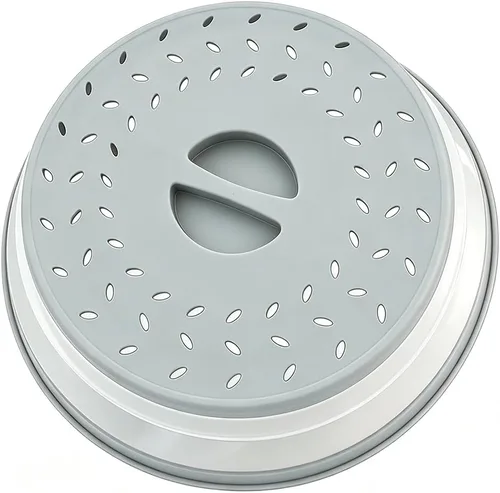 Vista 11 de Cubierta plegable antisalpicaduras para microondas, cubierta de plato para microondas con ventilación de vapor (10.5 pulgadas, beige) Microwave