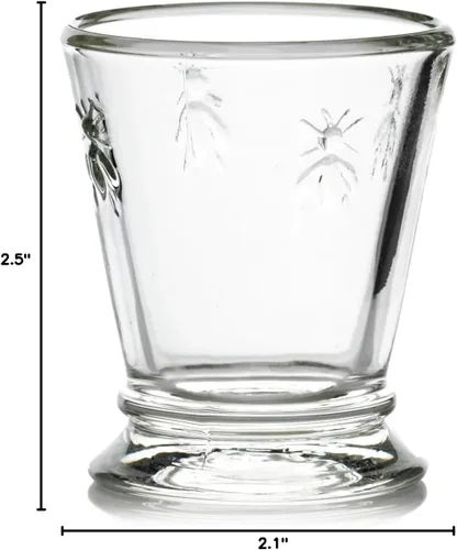 Vista 3 de La Rochere Napoleon Bee - Juego de 6 vasos de huevo y vasos de chupito, cristalería en relieve para huevos hervidos suaves y degustaciones