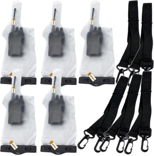 Vista 6 de Lsgoodcare 2 fundas portátiles de radio bidireccional, impermeable, a prueba de lluvia, compatibles con Motorola Kenwood Midland UV-3R UV-5R PX-888