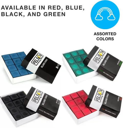 Vista 4 de Felson - Cubos de tiza para billar Accesorios de mesa de billar Tiza para taco de piscina y caja de almacenamiento