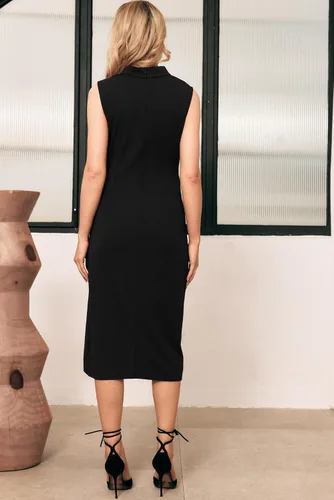 Vista 3 de Maacie Vestido de maternidad formal bodycon cruzado frontal vestido casual de embarazo