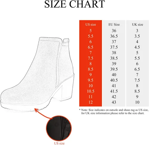 Vista 3 de DREAM PAIRS Women's Ankle Boots Chunky Heel Platform Fall Heeled Short Booties Shoes