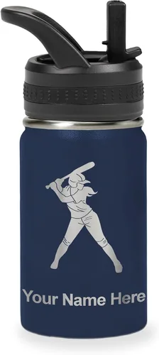 Vista 16 de LaserGram Botella de agua personalizada de 32 onzas, jugador de softbol Regalo grabado para jugadores de sóftbol, acero inoxidable aislado al vacío