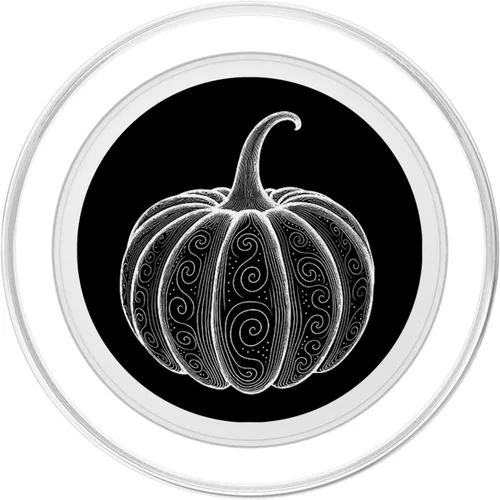 Vista 2 de Arte de línea minimalista de remolinos de calabaza - Sutiles PopSockets MagSafe PopGrip para iPhone