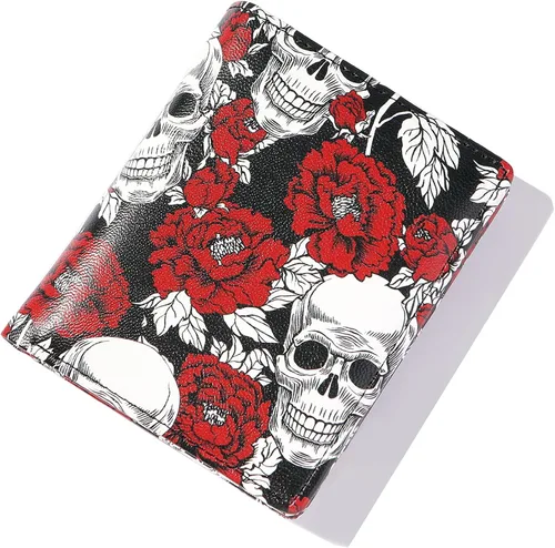 Vista 5 de Carteras para Mujeres Pequeña Billetera de Cuero Bifold de Bolsillo para Damas Mini Monedero Corto Azul