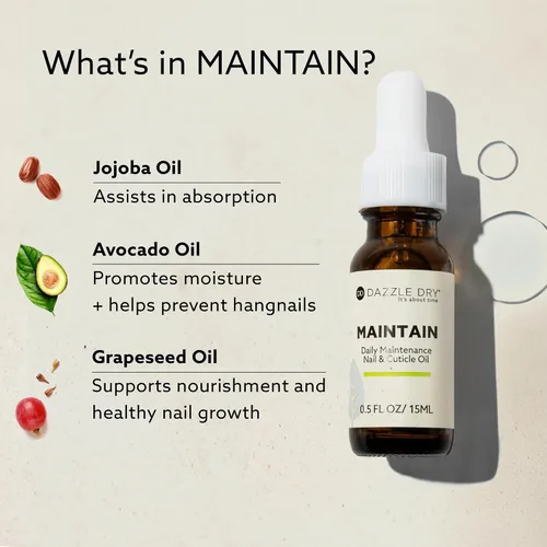 Vista 5 de Dazzle Dry Mantenga el mantenimiento diario de aceite para uñas y cutículas, 0.5 oz (0.5 fl oz) Vegan & Cruelty-Free · Nail Growth & Strengthening