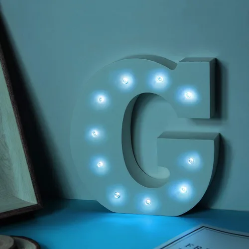 Vista 52 de Ulalaza Letrero de luz LED en blanco y negro, 2 letras AA alimentadas por batería para boda, fiesta de cumpleaños, lámpara de Navidad, luz nocturna