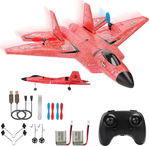 Vista 11 de Avión RC, avión RC F22 listo para volar, avión de control remoto de 2.4 GHz, avión de control remoto de 2 canales, juguete de aviones RC para niños