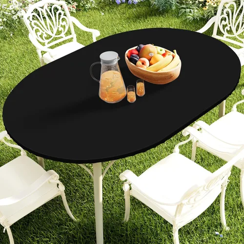 Vista 58 de Smiry Mantel redondo de pícnic, fundas de mesa elásticas impermeables para mesas de 18 a 24 pulgadas, manteles de vinilo con parte trasera