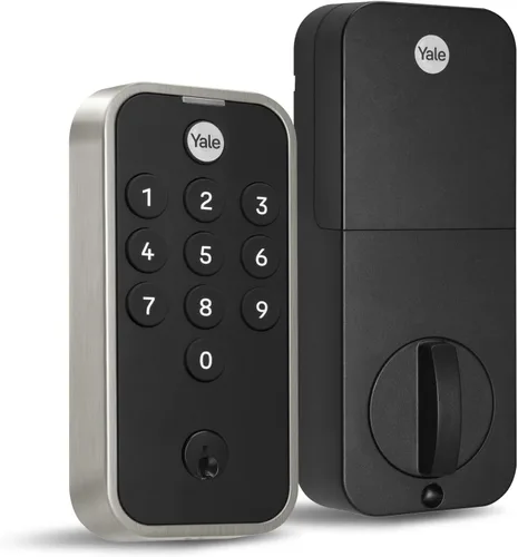 Vista 8 de Yale Code - Cerradura de seguridad para puerta delantera sin llave, gamuza negra