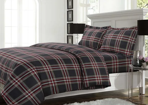 Vista 20 de Tribeca Living ST170DSQUBG - Juego de edredón de franela de gran tamaño, tamaño Queen, negro/gris