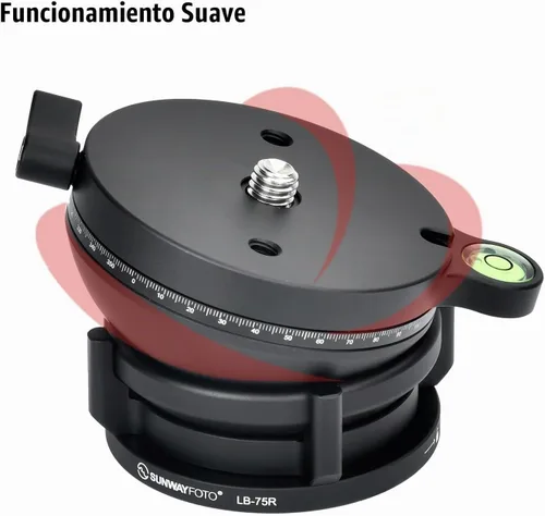 Vista 5 de SUNWAYFOTO LB-75R 360 Base de nivelación panorámica Cabezal de trípode 33 lbs (15kg) Capacidad de carga