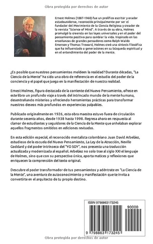 Vista 2 de La Ciencia de la Mente - Ernest Holmes Una Nueva Traducción Moderna y Actualizada al Español Por Juan David Arbeláez, Mentalista Colombiano