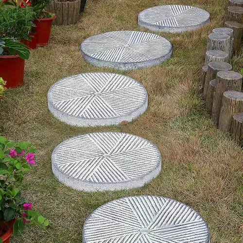 Vista 2 de HANABASS Molde de plástico para hacer caminatas de hormigón, moldes redondos para pasarelas, 14.8 x 14.6 x 4.5 pulgadas