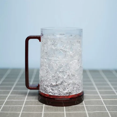 Vista 7 de Vasos para beber, tazas de cerveza de gel de doble pared, tazas de hielo para congelador, 16 onzas, taza de cerveza de plástico de enfriamiento