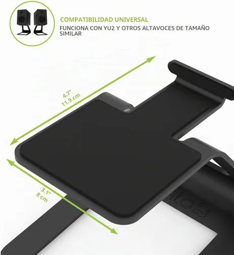 Vista 5 de Kanto SE2 Soportes elevados para altavoces de escritorio para altavoces pequeños - 2 unidades (negro)