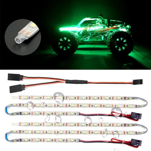 Vista 12 de Tiras de luz LED impermeables para autos RC, camiones, aviones, barcos, drones, ala fija, modelo de ala AR, luz de resplandor inferior (blanco)