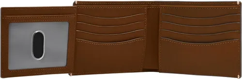 Vista 10 de Fossil Billetera plegable de cuero para hombre con ventana de identificación abatible para hombres