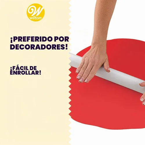 Vista 3 de Wilton Fondant rojo, sabor a vainilla, prefabricado, 23.9 oz.