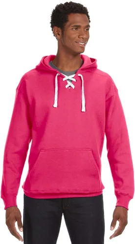 Vista 12 de J. America NCAA Sudadera deportiva con cordones y capucha para hombre Ceniza jaspeado
