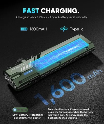 Vista 5 de Linterna EDC - Linterna pequeña de 2000 lúmenes con modo turbo, linterna plana recargable con base magnética, linterna de bolsillo para senderismo