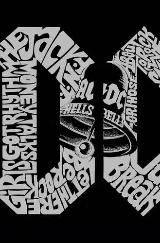 Vista 5 de ACDC Fully Licensed Boy's Word Art Hooded Sweatshirt