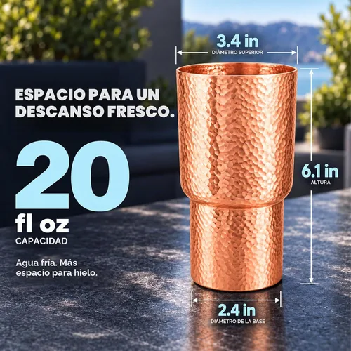 Vista 6 de Vasos de cobre puro de 20 onzas para beber